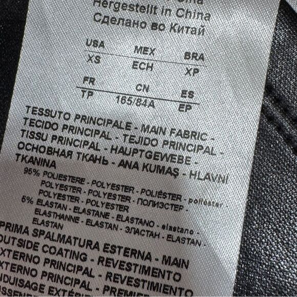 Armani Exchange Faux Leather Velvet Cutout Bodycon Sheath Dress Black XS - Picture 13 of 15